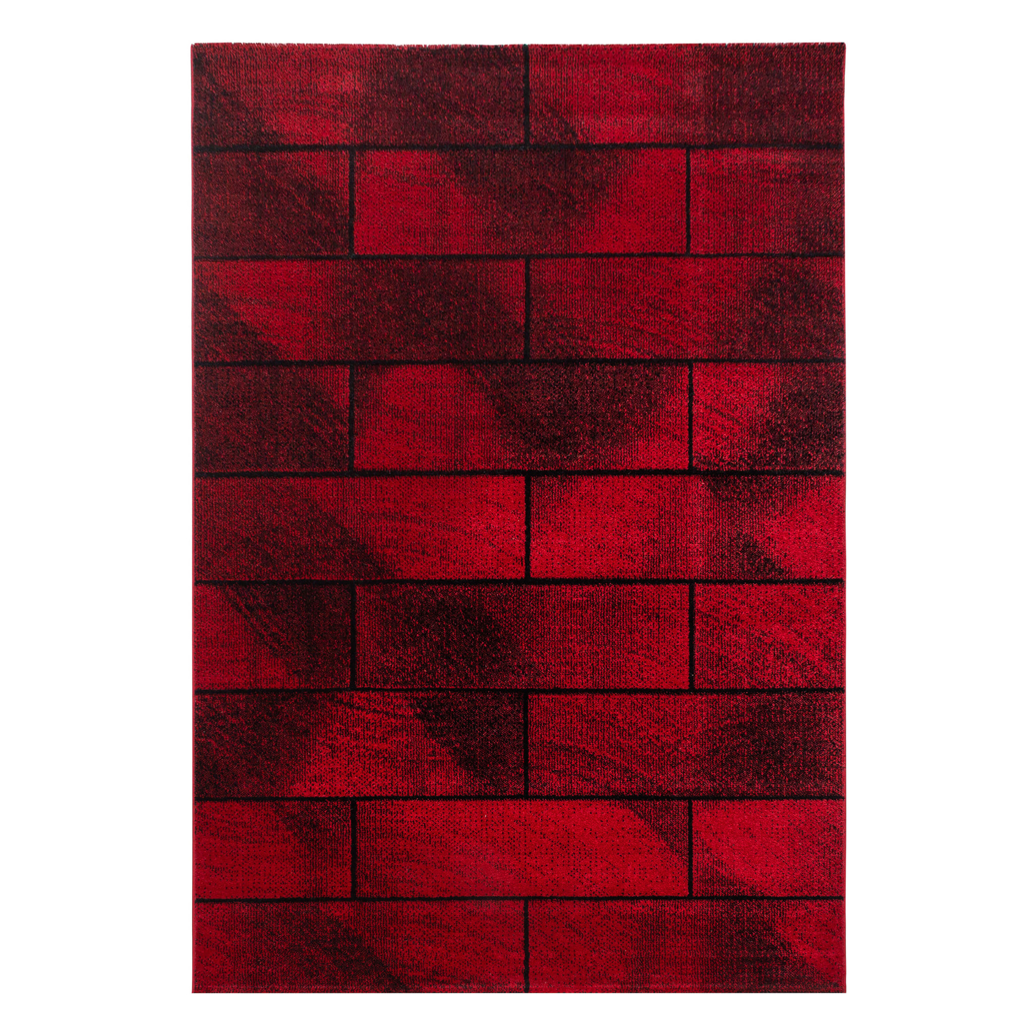 BETA - Tapis de salon à motif géométrique rouge