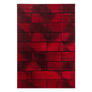BETA - Tapis de salon à motif géométrique rouge