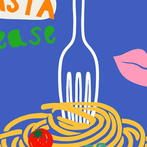 Affiche encadrée pasta art graphique Affiche + cadre en métal - Noir