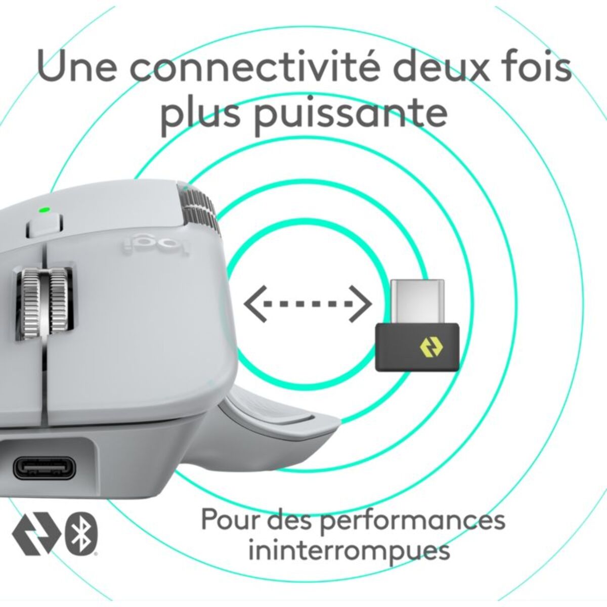 Souris sans fil rechargeable LOGITECH MX Master 4 Off White