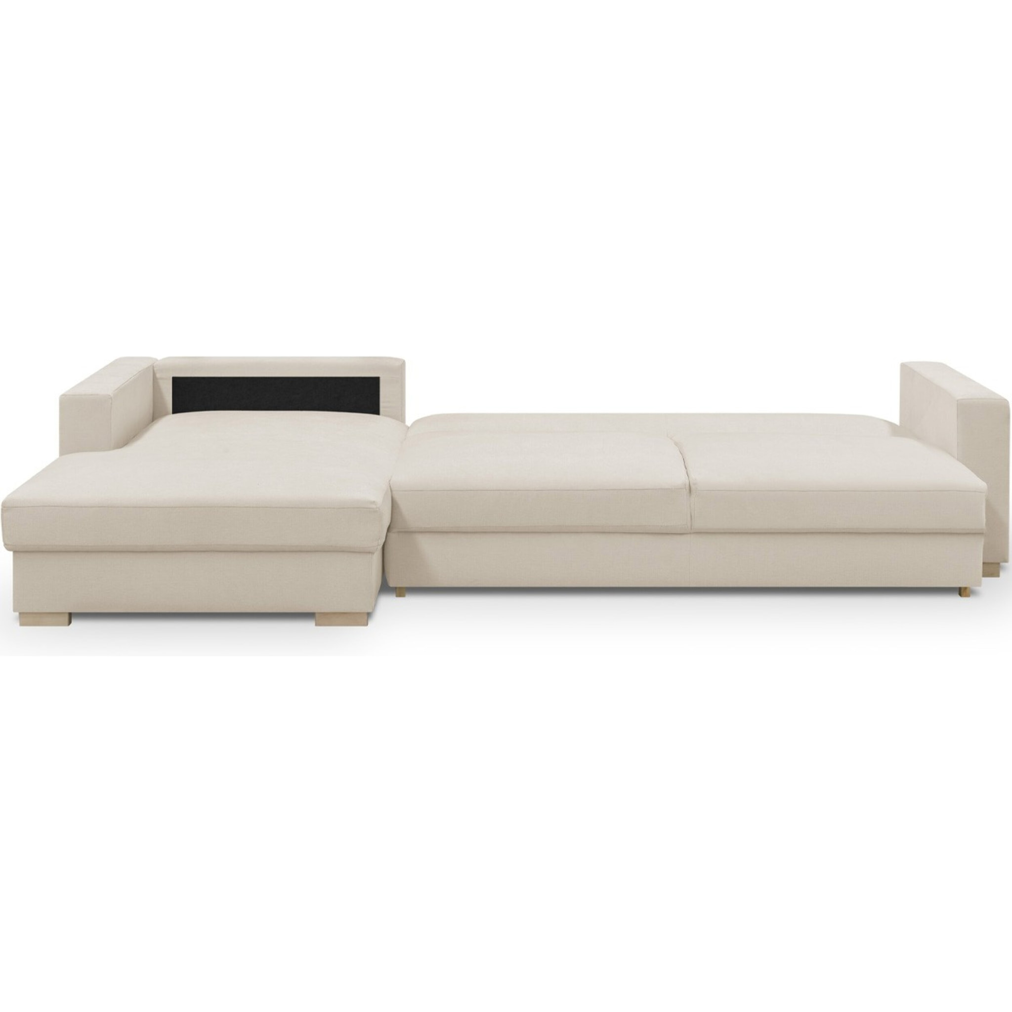 Canapé d'angle à gauche convertible 5 places en tissu chenille - ROBIN