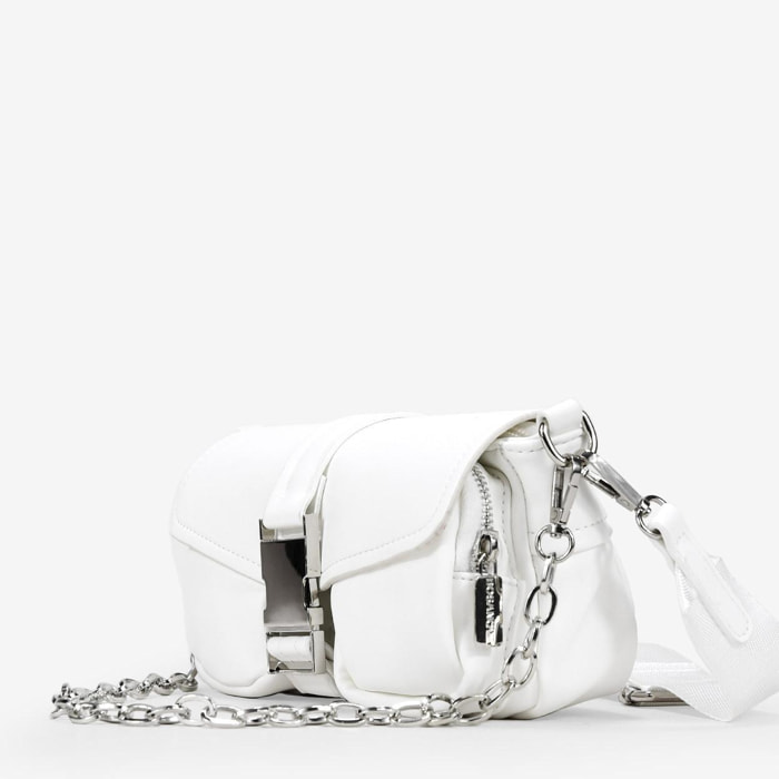 Bolso bandolera blanco con bolsillo