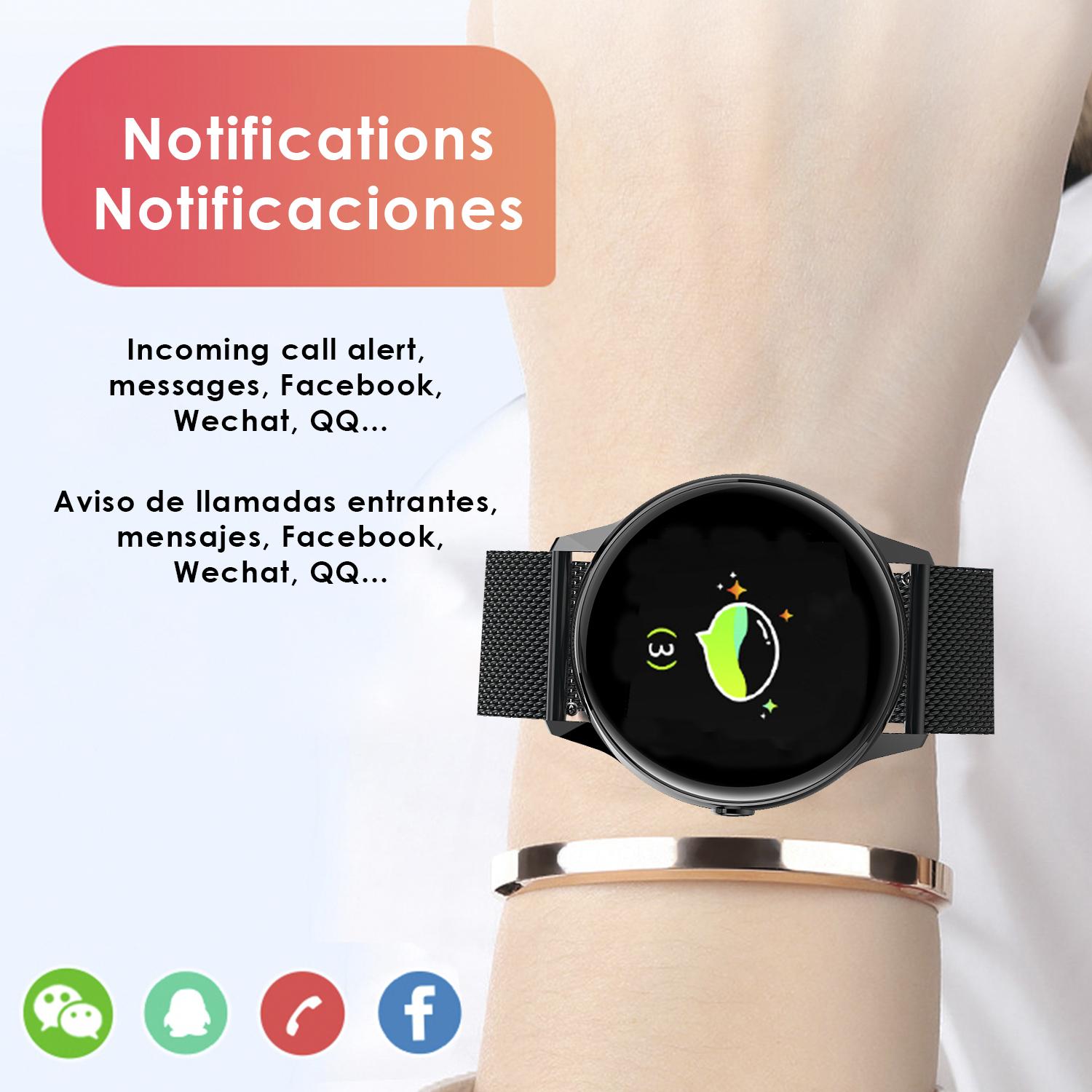 Schermo circolare smartwatch DT88, con cardiofrequenzimetro, altitudine, pressione, radiazioni UV e modalità multisport