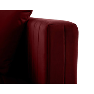 Nova - module d'assise droit - en velours - Rouge