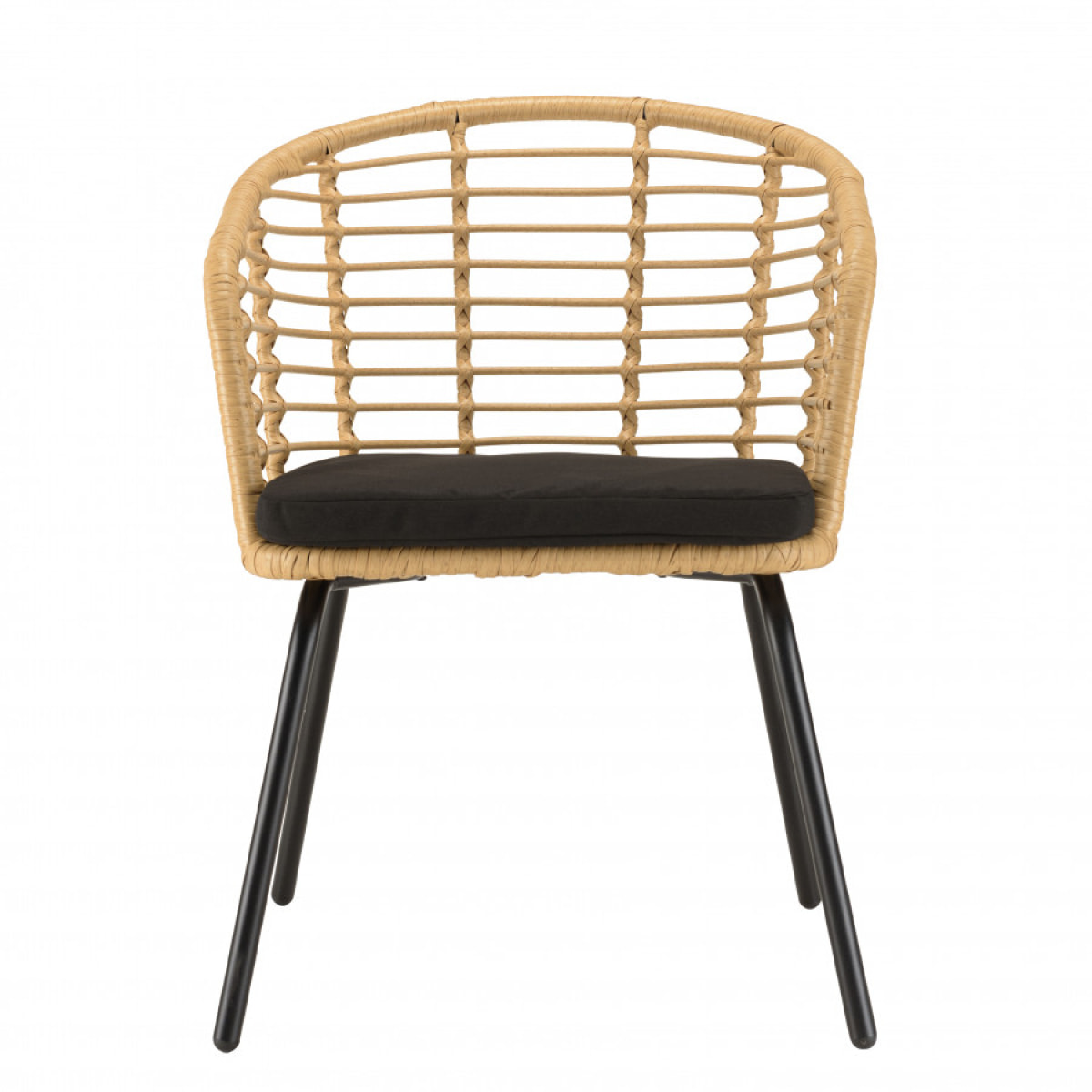 MALO - Lot de 2 fauteuils en rotin synthétique couleur naturelle