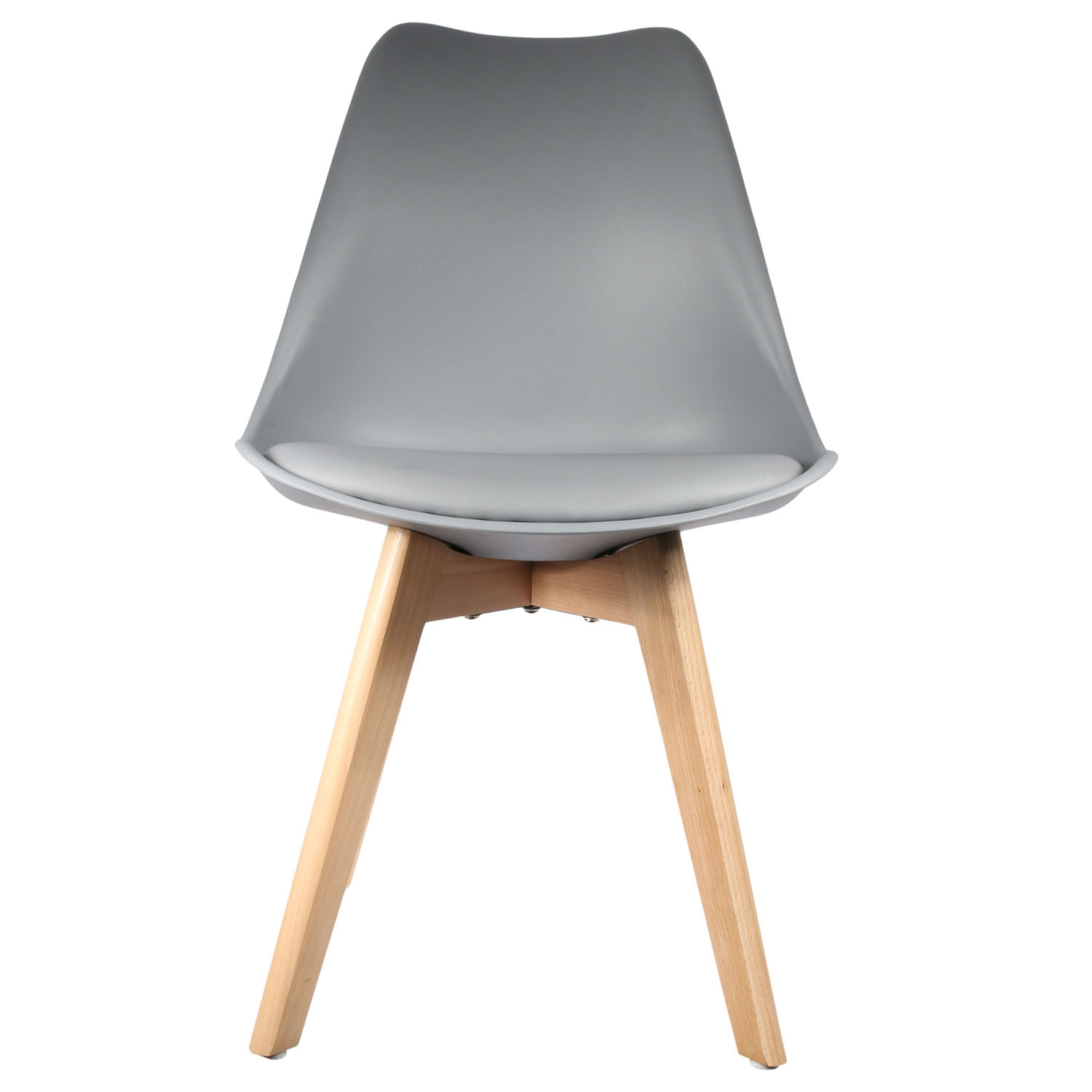 Chaise Scandinave Coque Rembourree Gris - Lot de 4