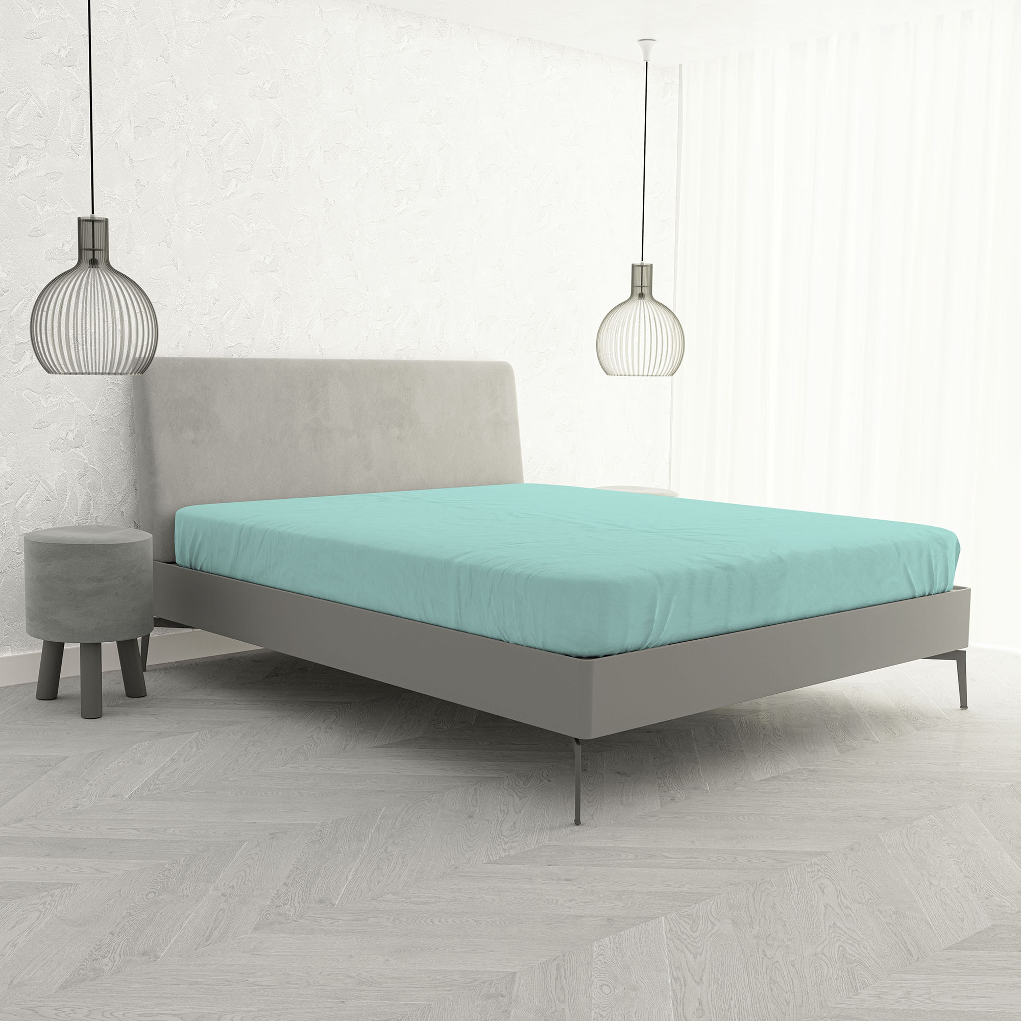 LENZUOLO SOTTO CON ANGOLI MAX COLOR, 100% COTONE MADE IN ITALY