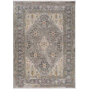 SAROUGH Alfombra vintage de pelo corto gris, varias medidas disponibles.