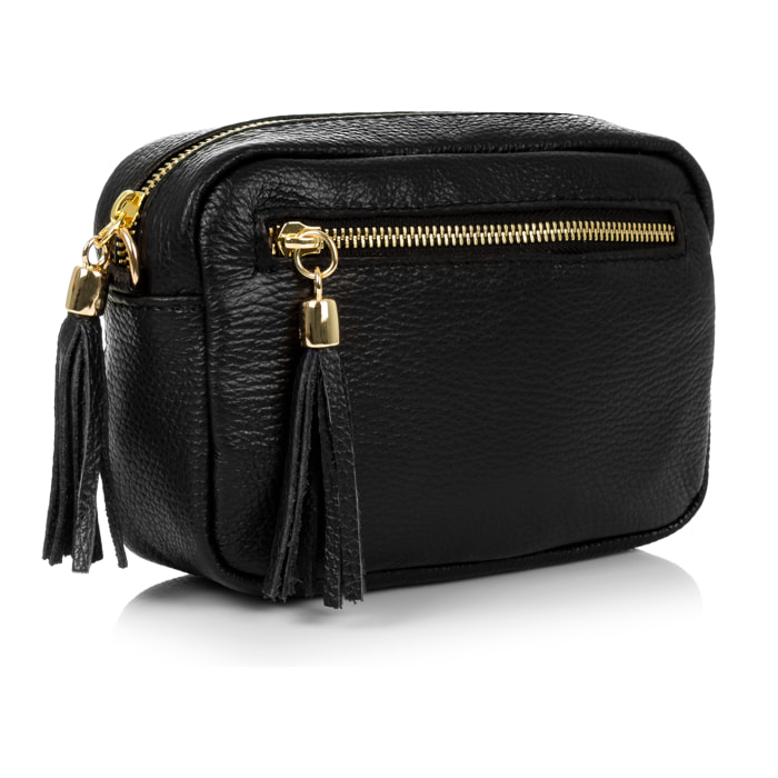 Delfina Bolso bandolera Mujer.Piel auténtica Dollaro