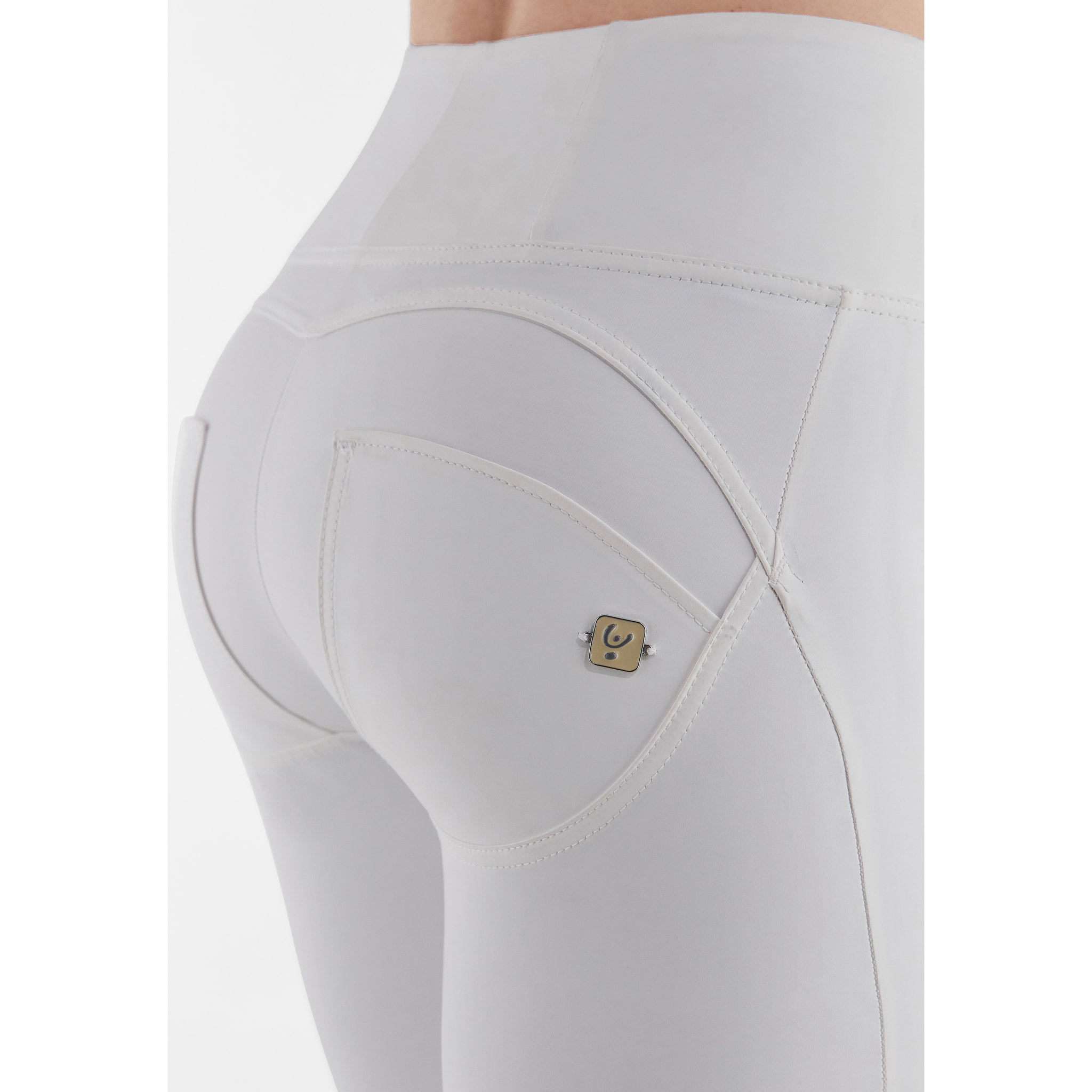 Pantaloni push up WR.UP® skinny vita alta con zip similpelle