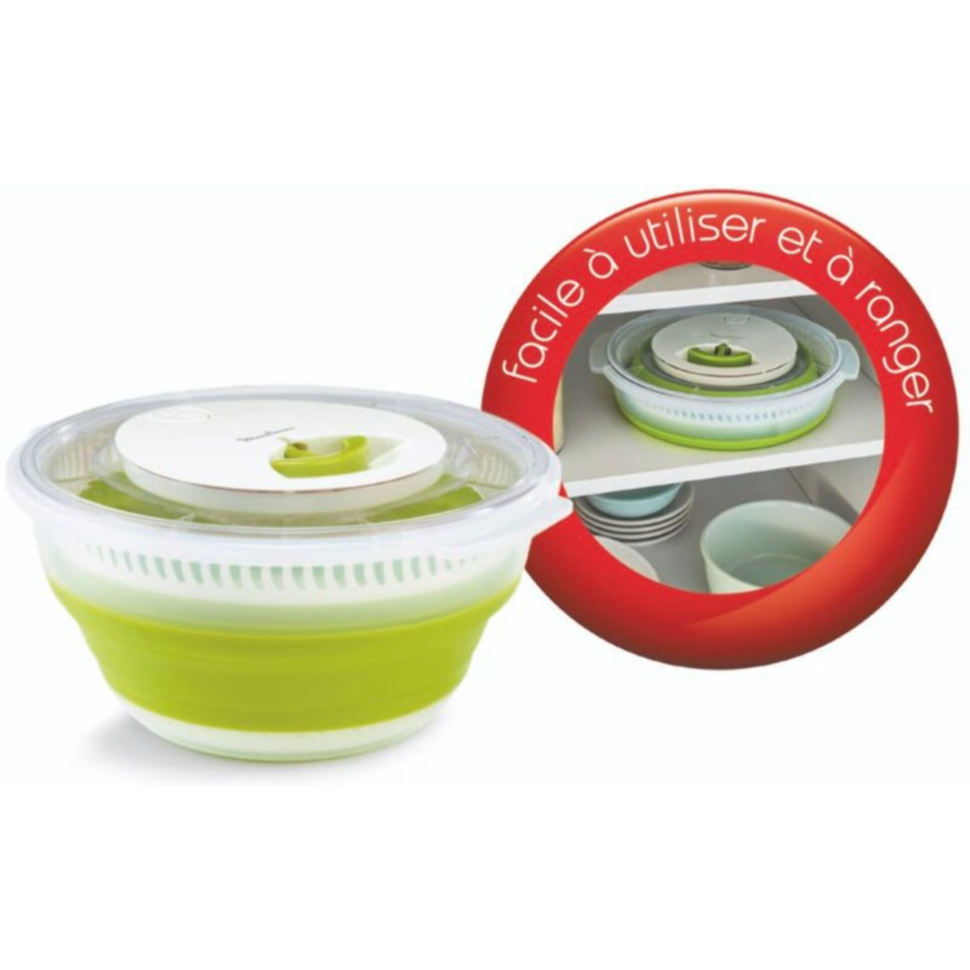 Essoreuse à salade MOULINEX rétractable 4L