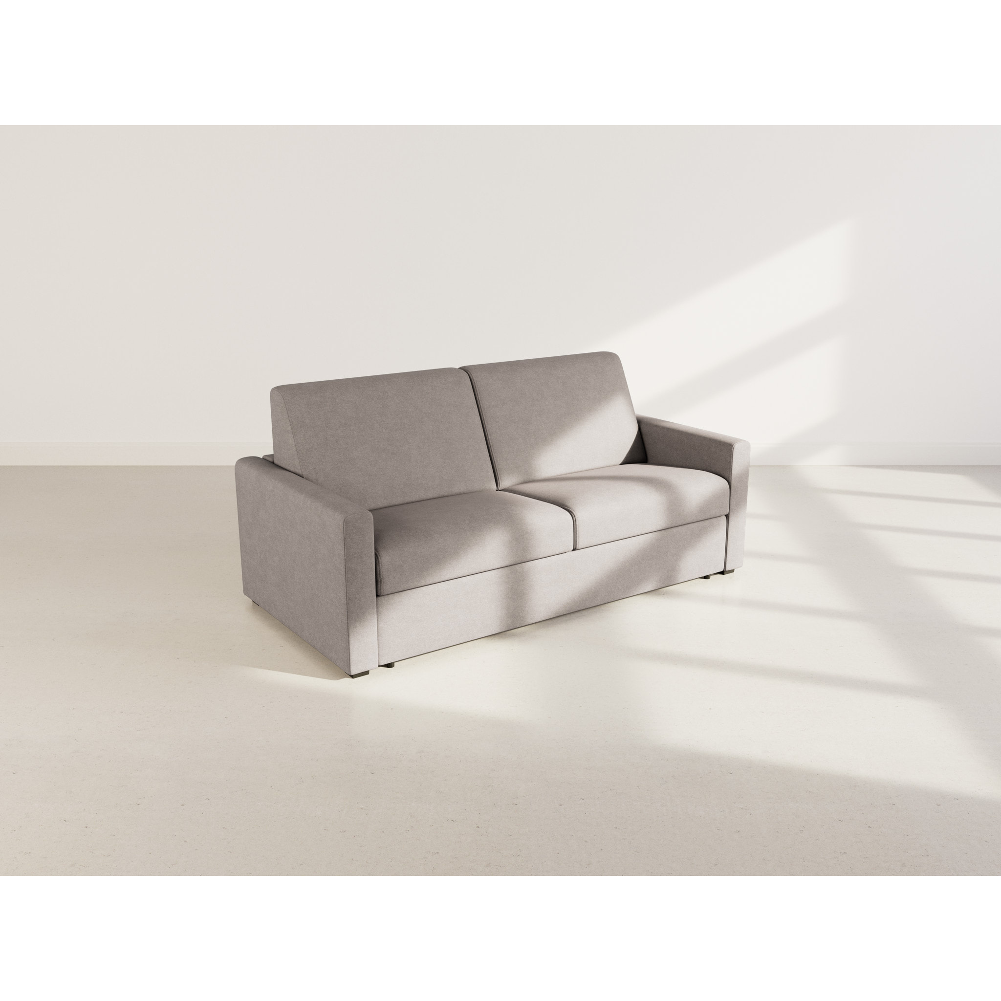 Julia - canapé lit 3 places convertible express couchage quotidien 140 cm matelas 18 cm en tissu - Gris