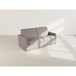Julia - canapé lit 3 places convertible express couchage quotidien 140 cm matelas 18 cm en tissu - Gris