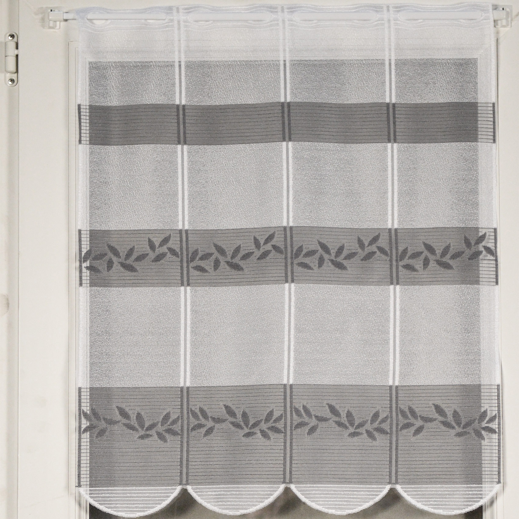 Brise bise en maille esprit feuillage - Gris clair