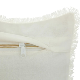 Coussin nid d'abeille "Widdy" 30x50cm blanc ivoire