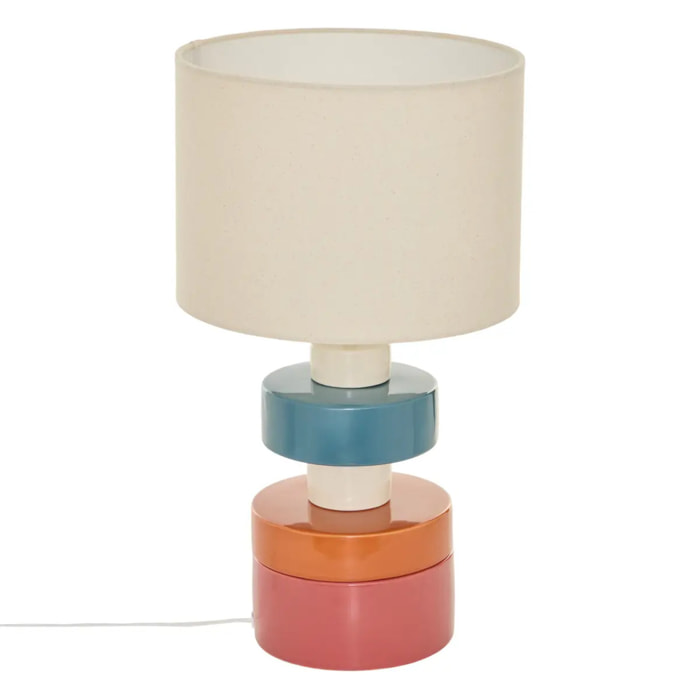 Lampe design Fiva cylindrique H.50cm multicolore