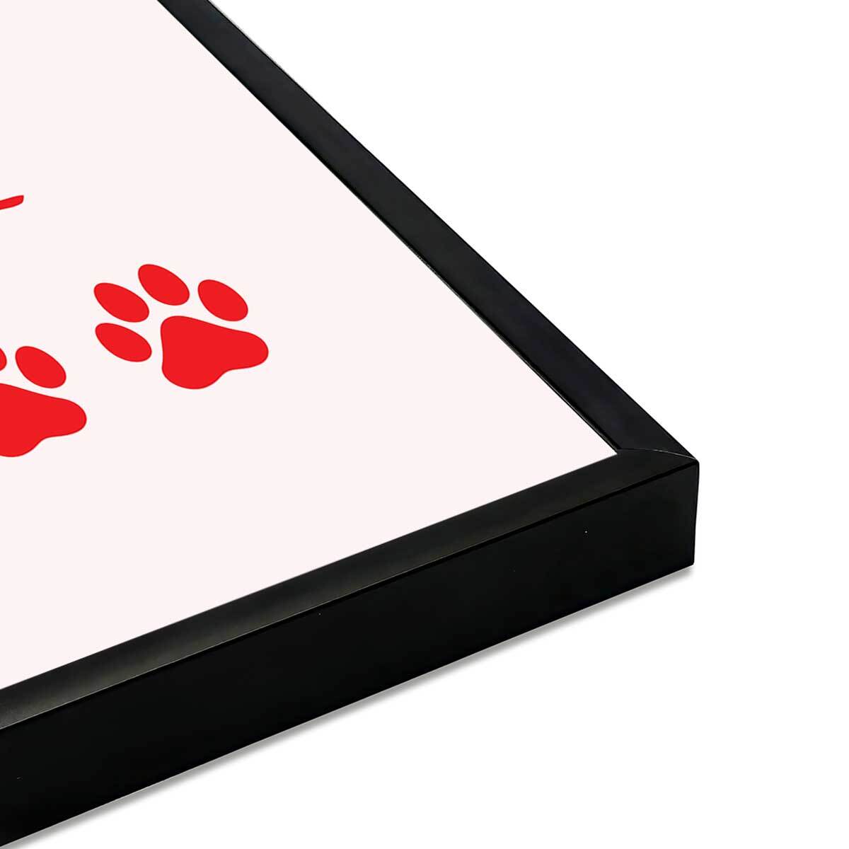 Affiche encadrée message coffee pawsitive Affiche + cadre en métal - Noir