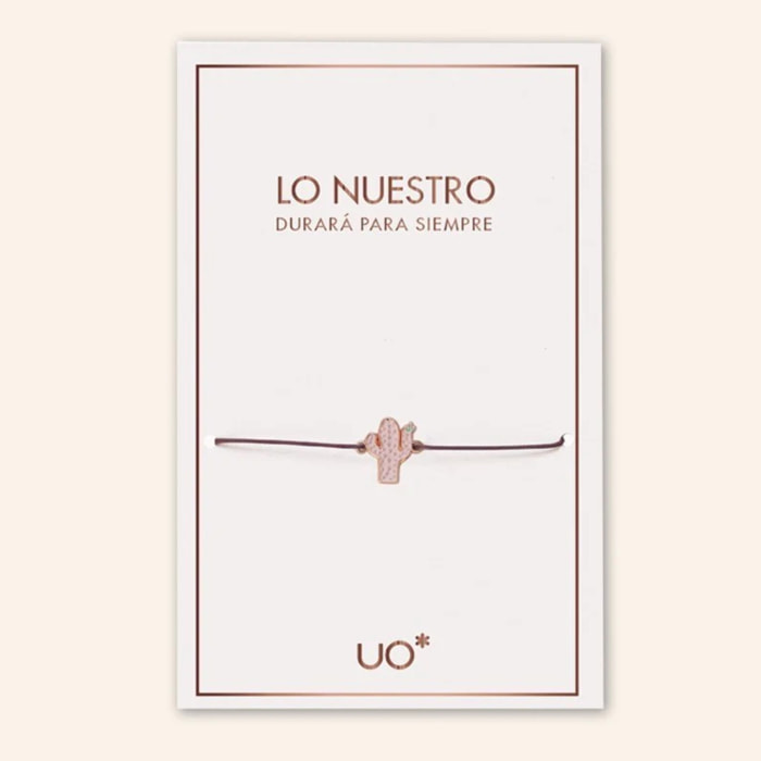 Pulsera charm "Lo nuestro durará para siempre" Rosa