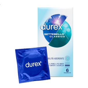 Preservativi Durex Settebello Classici con Forma Easy On - Confezione da 6 Profilattici