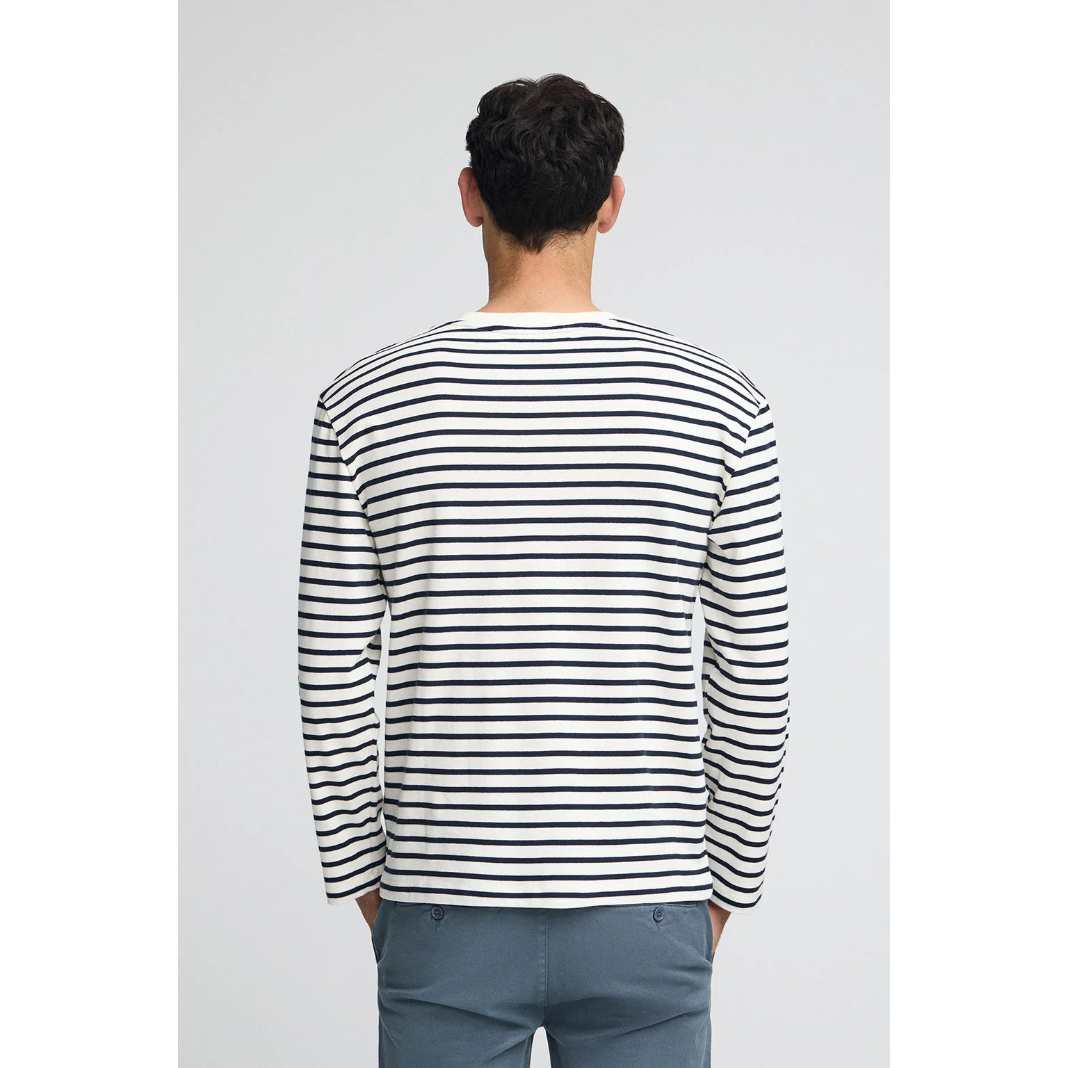 Maglietta ecrù e blu marino con logo ricamato Rigby Go