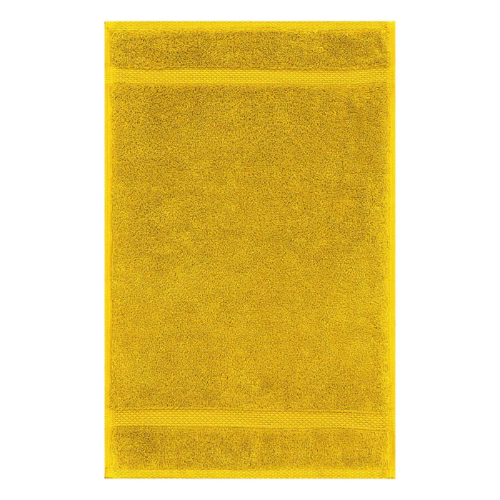 Serviette invites pur coton 550 g/m² uni orange Elea safran