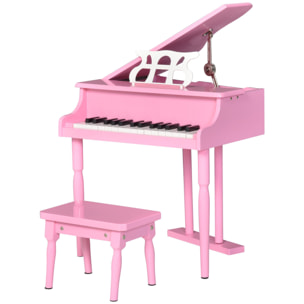 Piano à queue électronique 37 touches multifonctions avec micro haut parleur rose