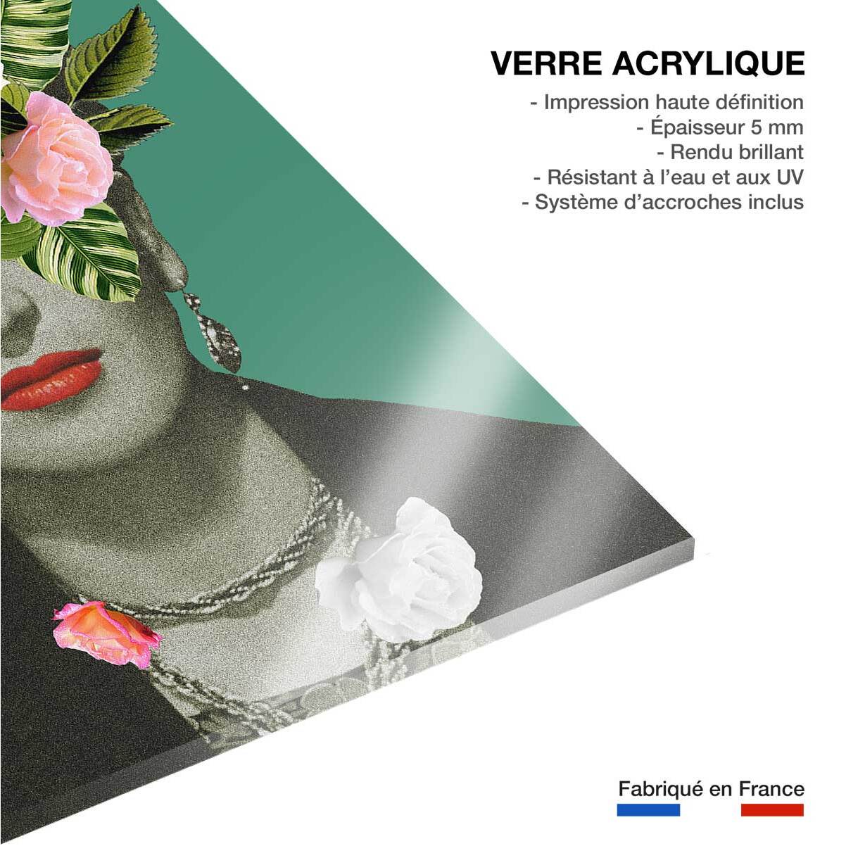 Tableau de fleurs frida fleurie  Tableau plexiglas