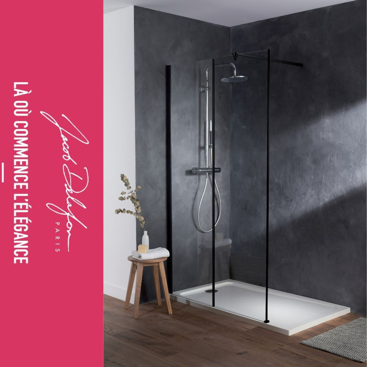 Paroi de douche Serenity noir mat