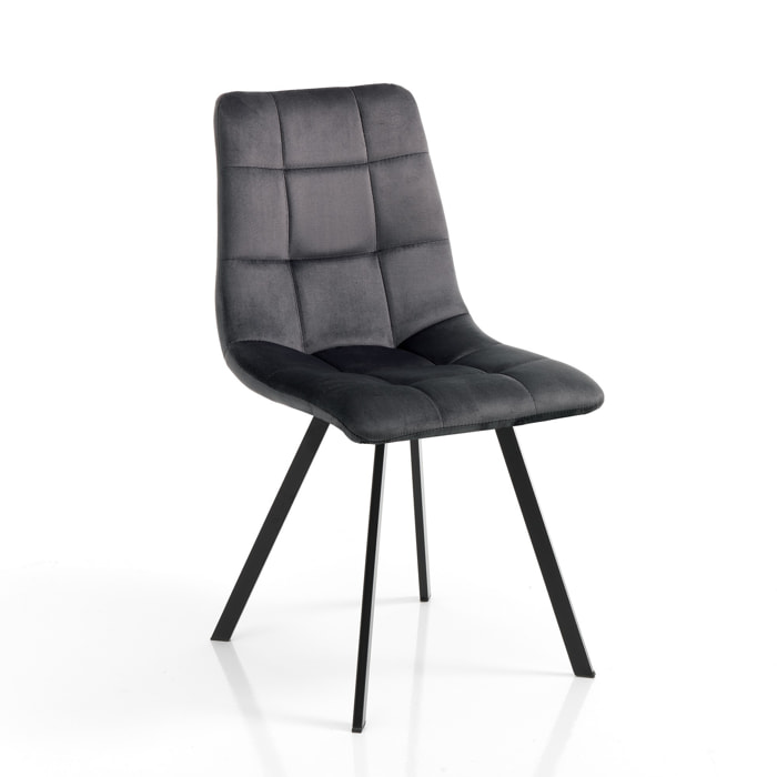 Tomasucci Lot de 4 Chaises TOFFEE NOIR