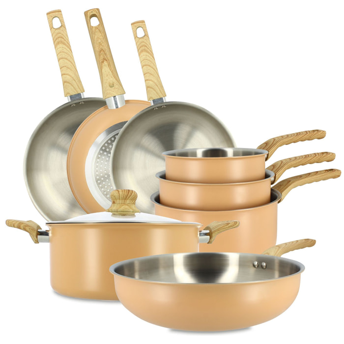 Batterie de cuisine 8 pièces en acier inoxydable - tous feux EASYNOX