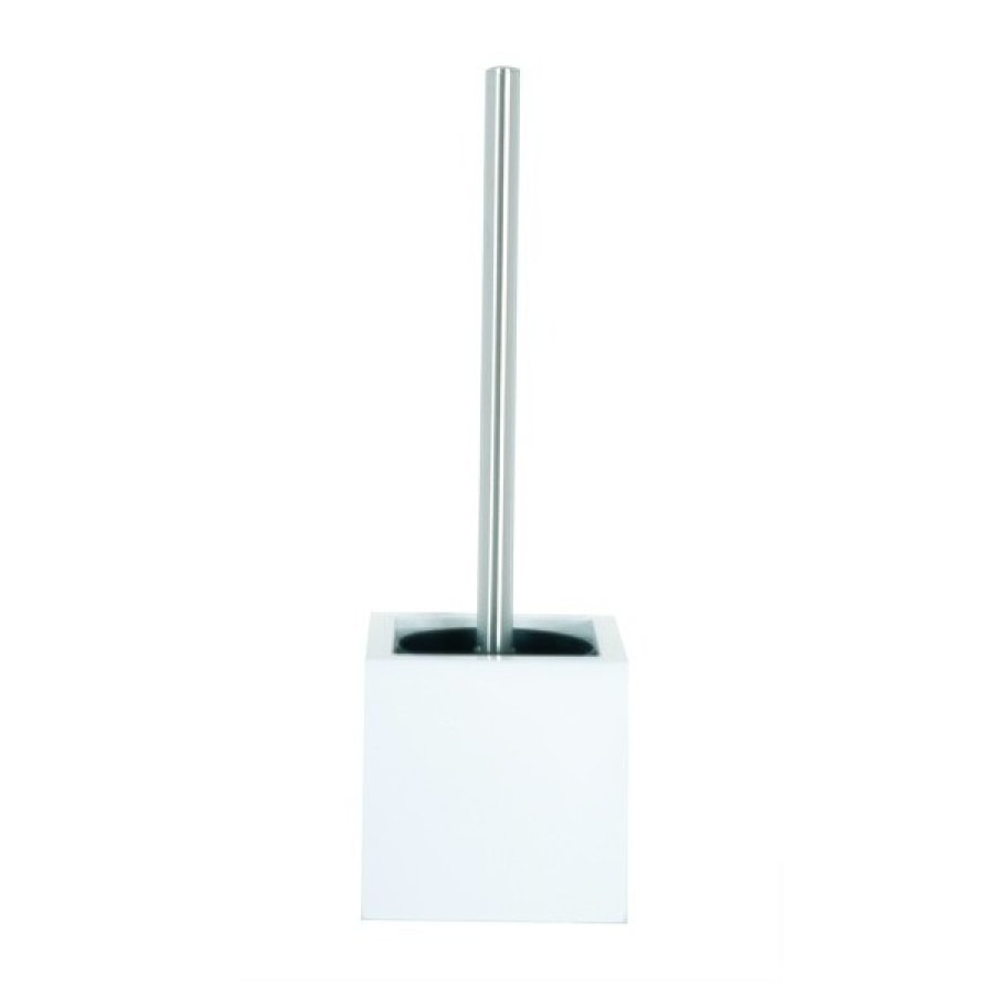 Brosse Wc avec support MDF & Inox Blanc MSV