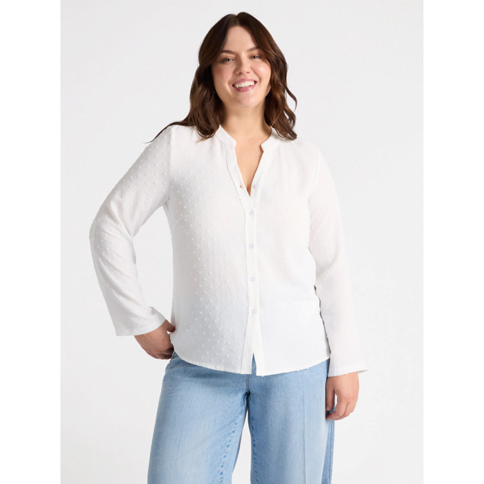 Fiorella Rubino - Camicia con apertura a V davanti - Bianco