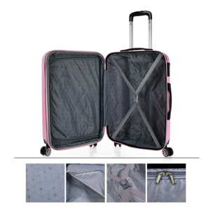 Maleta Itaca Sevron Set De 3 Unidades Rosa