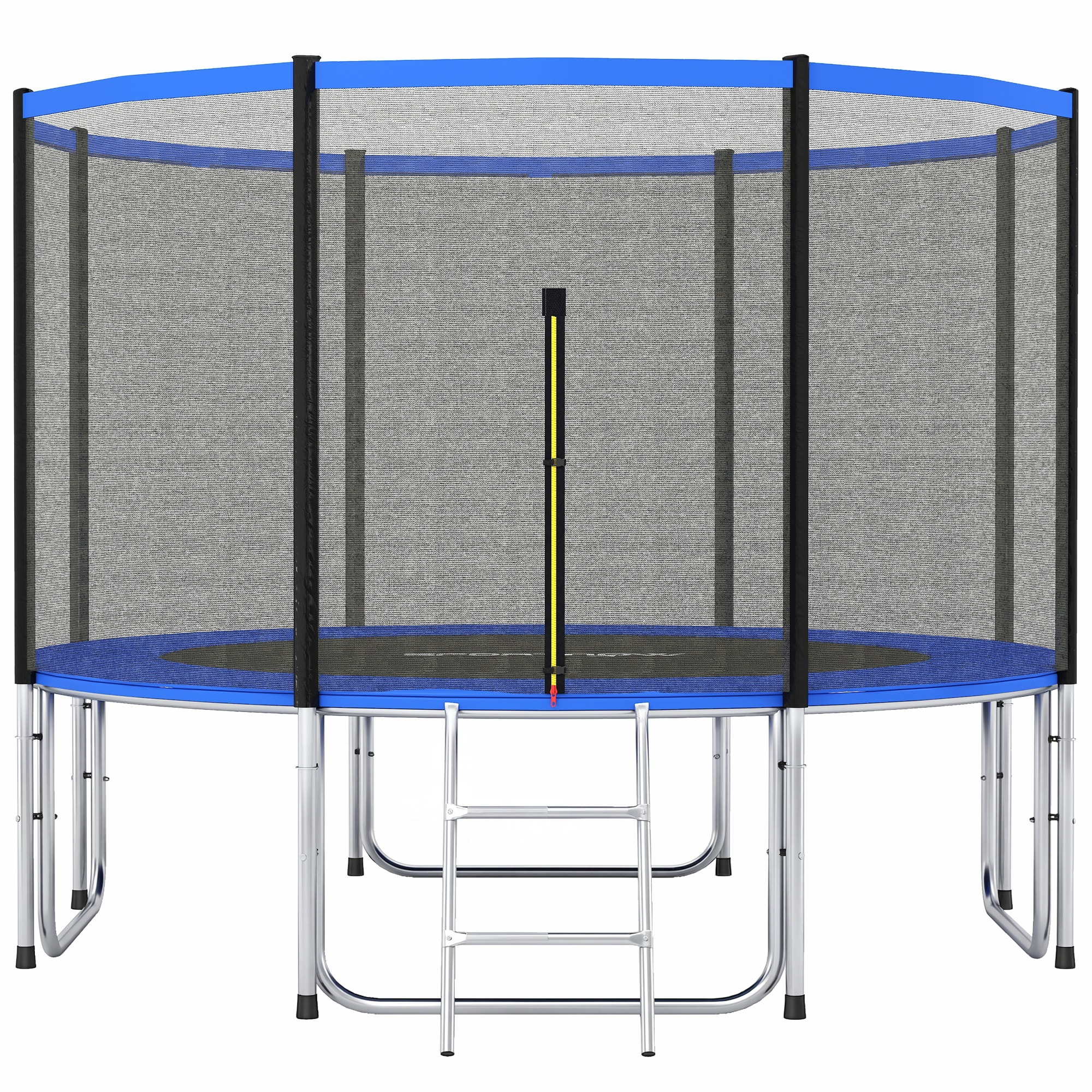 Cama Elástica para Niños Exterior Ø366 cm, Trampolín para Niños de +6 Años con Red de Seguridad, Escalera, Acolchado de Muelles y Marco de Acero Galvanizado, Carga 150 kg