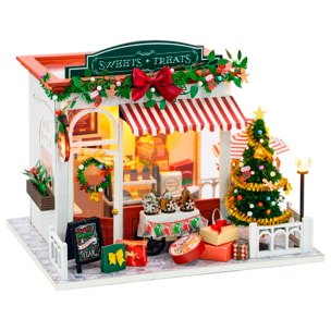Casa de dulces navideña. Maqueta 3D realista con gran detalle y luces led.