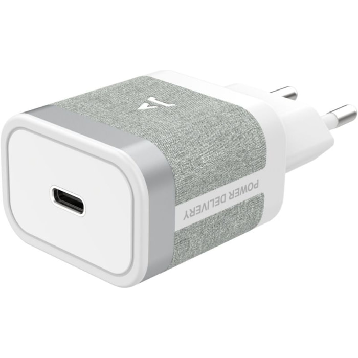 Chargeur + câble ADEQWAT USB-C 35W + Câble USB-C 1M Blanc