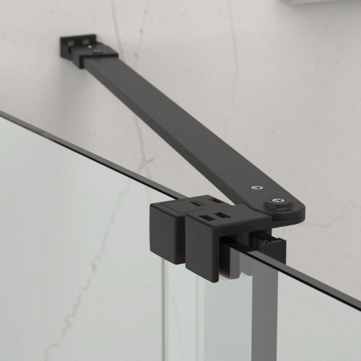 X-MOTION 120x200cm Paroi en verre coulissante Crystal Glass® 8 mm anticalcaire, avec bras et profilés Gun métal (SATBWIXM120GM)