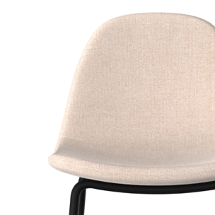 Lot de 2 chaises pour îlot central en tissu beige 65,5 cm - Henrik