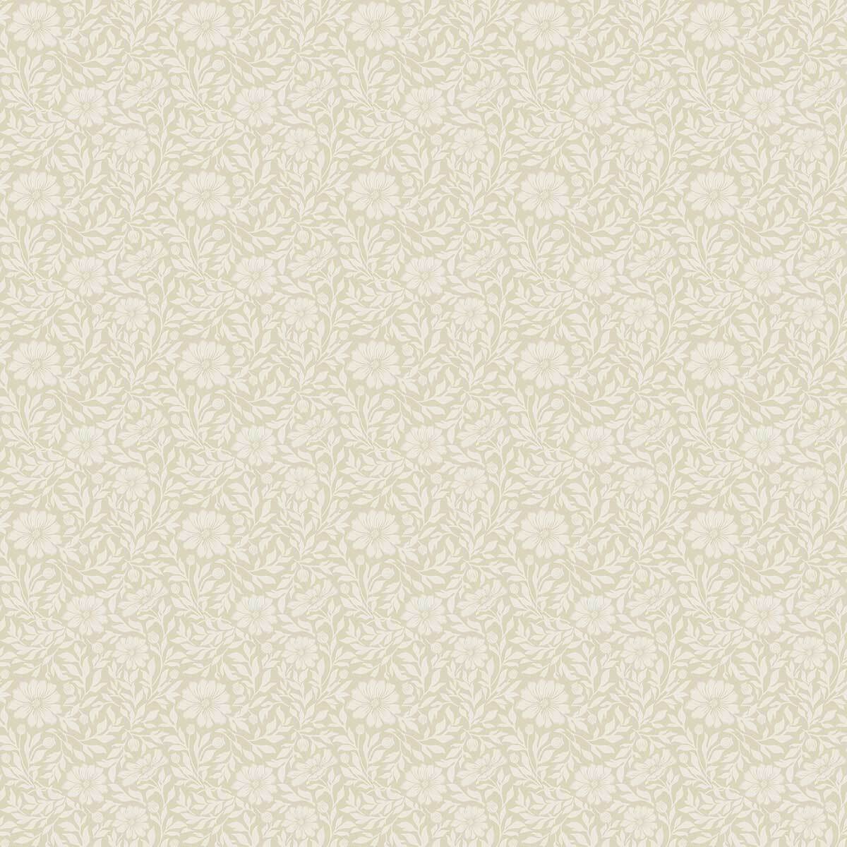 Papier peint floral tissé beige ivoire délicat