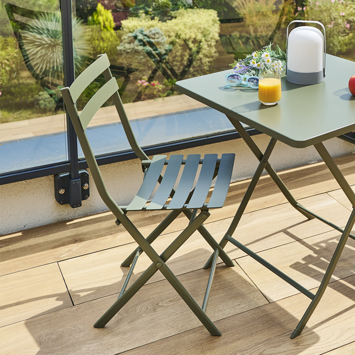 Chaise de jardin pliante "Greensboro" vert laurier acier