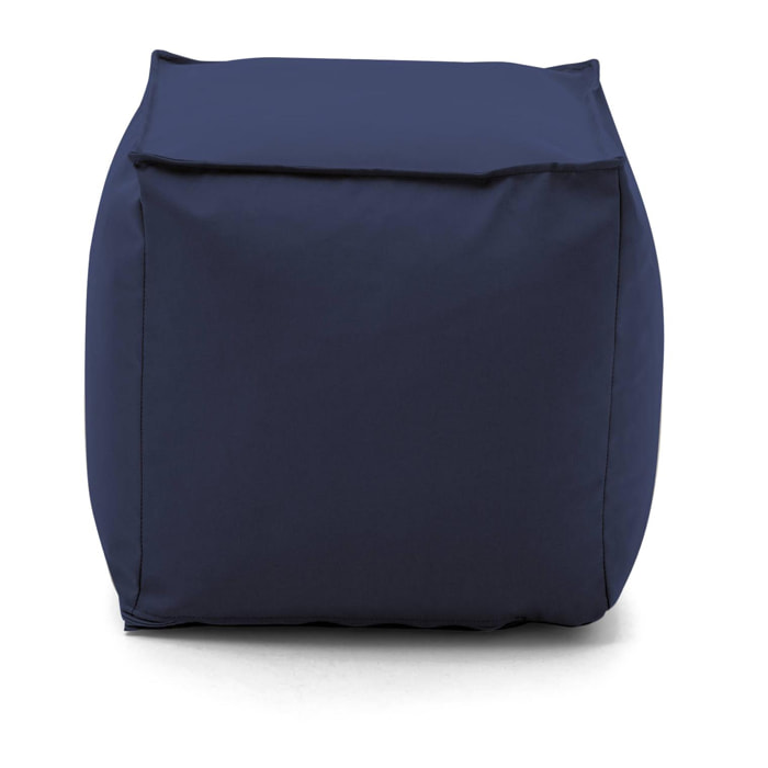 Pouf Annalaura, Pouf multifunzione, 100% Made in Italy, Poltroncina relax in tessuto imbottito, Cm 45x45h45, Blu