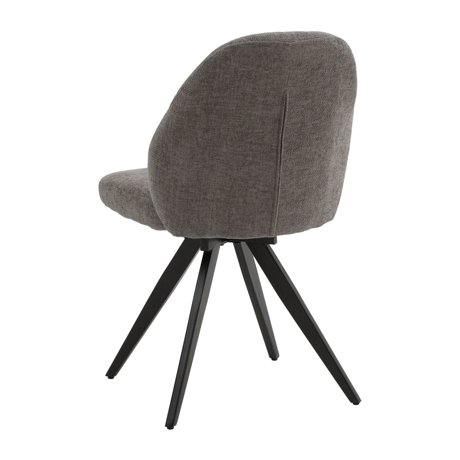 Set di 2 sedie girevoli ZENNENDAL in tessuto grigio e gambe in metallo nero