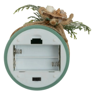 Bougie LED déco branche H.10cm vert