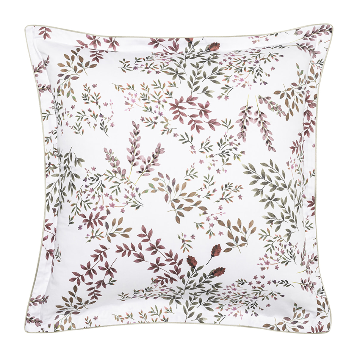 Taie d'oreiller imprimée en satin de coton bio, TOURBILLON, Rouge Cosmos