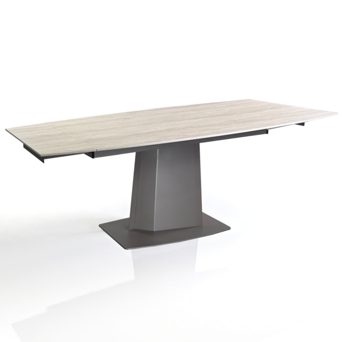 Table à manger extensible Tomasucci SAFIR, en céramique, travertin, 140/170/200 × 89 × 77 cm