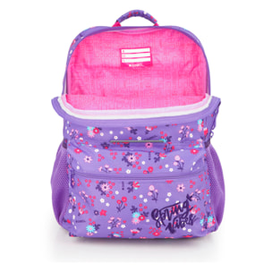 Mochila adaptable a carro Gabol VIOLET con flores y resistente al agua