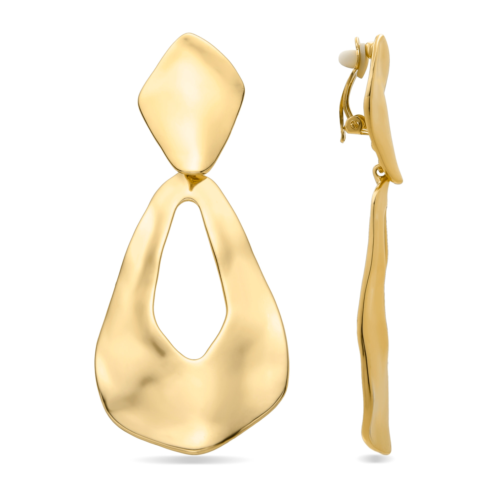 Pendientes acabados en oro amarillo de 18k