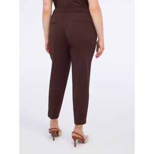 Fiorella Rubino - Pantalones New York en punto Milano - Marrón