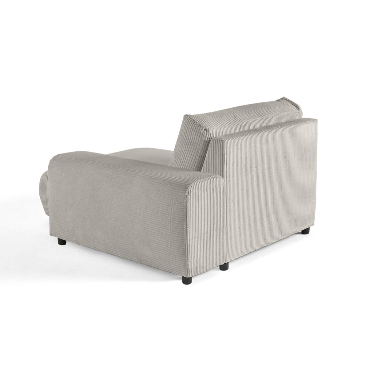 Garance - module d'assise méridienne droit - en velours côtelé - Gris clair