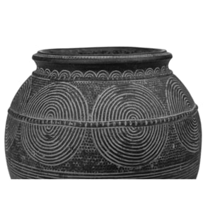 Vaso Bombato 29,5Xh.27,5 Cm - Pezzi 1 - 29,5X27,5X29,5cm - Colore: Nero - Bianchi Dino - Decori Casa E Complementi